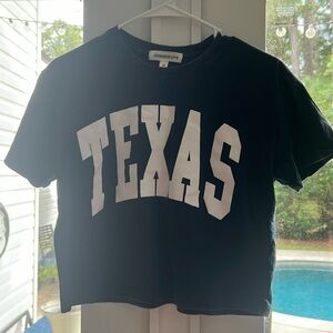 Navy Blue Texas Cropped T-shirt